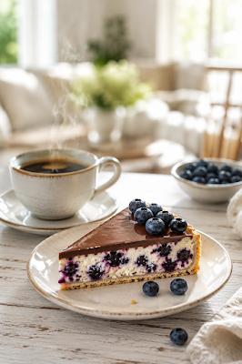Zdjęcie - Tarta bor&oacute;wkowa z kremowym twarogowym i czekoladą - Przepisy kulinarne ze zdjęciami