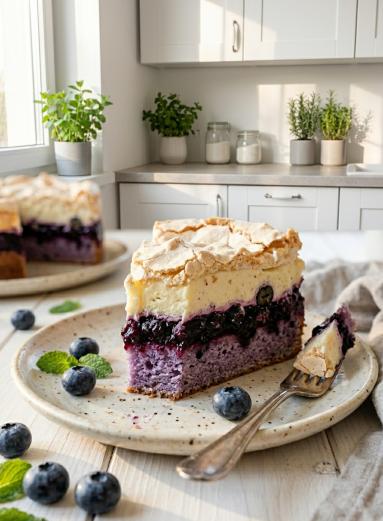 Zdjęcie: Ciasto "Jagodowa chmurka" Zdjęcie - Ciasto "Jagodowa chmurka" - Przepisy kulinarne ze zdjęciami