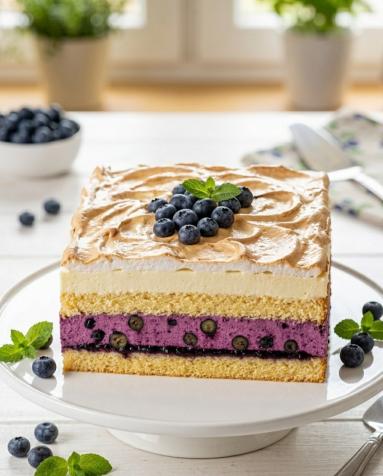 Zdjęcie: Ciasto "Jagodowa chmurka" Zdjęcie - Ciasto "Jagodowa chmurka" - Przepisy kulinarne ze zdjęciami