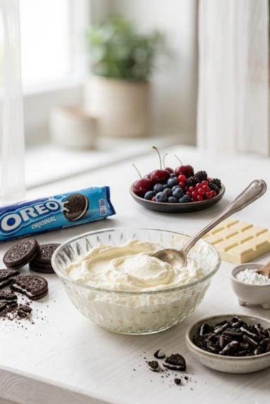 Zdjęcie - Sernik " Oreo "  na zimno  z leśnymi owocami - Przepisy kulinarne ze zdjęciami