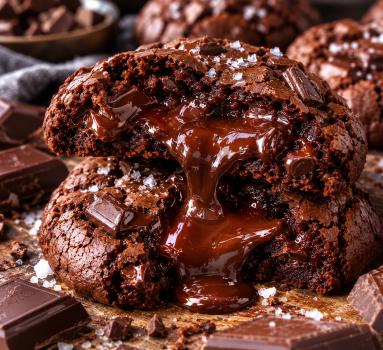 Zdjęcie: Czekoladowe ciasteczka brownie z płynnym środkiem – prosty przepis Zdjęcie - Czekoladowe ciasteczka brownie z płynnym środkiem – prosty przepis - Przepisy kulinarne ze zdjęciami