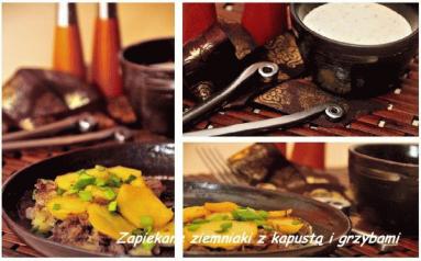 Zdjęcie - Zapiekane ziemniaki z kapustą i  grzybami  - Przepisy kulinarne ze zdjęciami