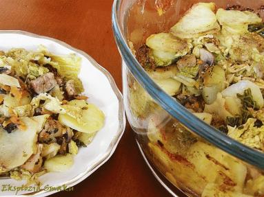 Zdjęcie - Zapiekanka z ziemniaków i kapusty  włoskiej  - Przepisy kulinarne ze zdjęciami