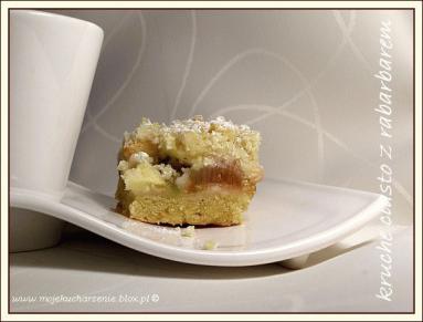 Zdjęcie - Kruche ciasto rabarbarowe z marmoladą pomarańczową  - Przepisy kulinarne ze zdjęciami