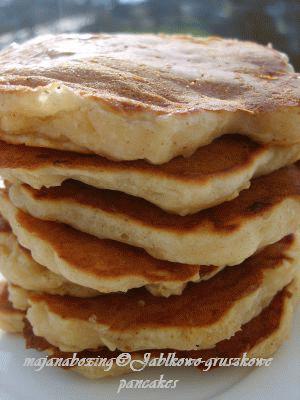 Zdjęcie - Jabłkowo - gruszkowe pancakes z cynamonem  - Przepisy kulinarne ze zdjęciami