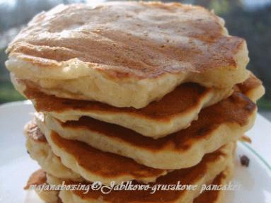 Zdjęcie - Jabłkowo - gruszkowe pancakes z cynamonem  - Przepisy kulinarne ze zdjęciami