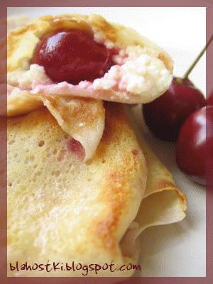 Zdjęcie - Blince z serem i wiśniami - Przepisy kulinarne ze zdjęciami