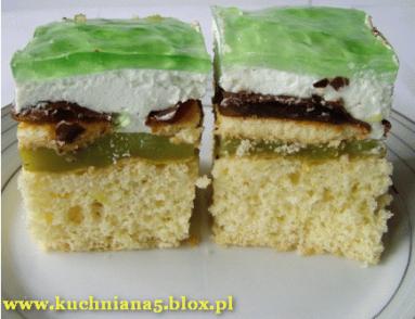 Zdjęcie - Zielone ciasto z delicjami na roczek mojego bloga:-)  - Przepisy kulinarne ze zdjęciami