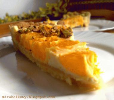 Zdjęcie - Tarta pomarańczowa z pistacjami - Przepisy kulinarne ze zdjęciami