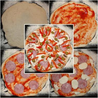 Zdjęcie - Pizza z mozzarellą - Przepisy kulinarne ze zdjęciami