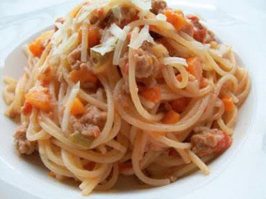 Spaghetti z mięsa wołowego