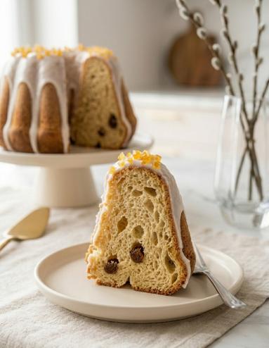 Baba drożdżowa parzona rodzynkami