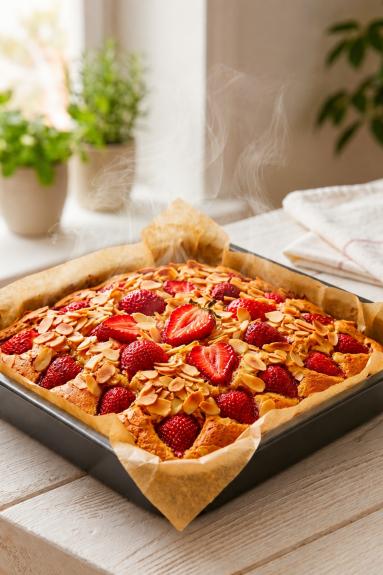 Ciasto migdałowe  z truskawkami