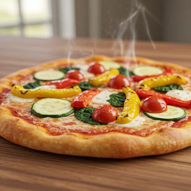 Domowa pizza z sezonowymi warzywami 