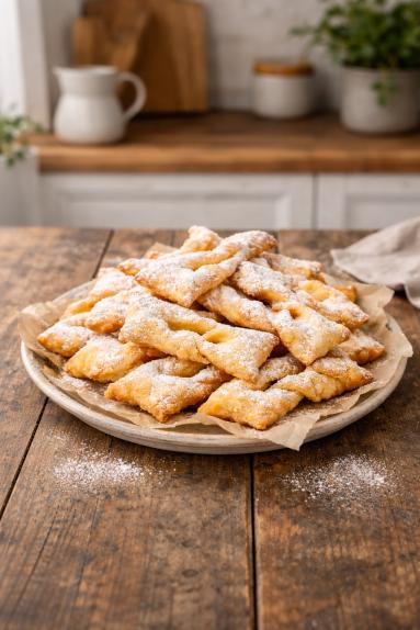 Faworki z serka mascarpone