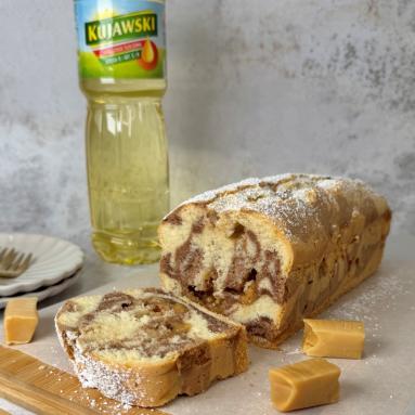 Łaciate ciasto z krówkami