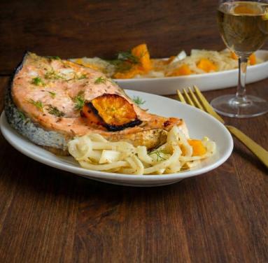 Łosoś w pomarańczach