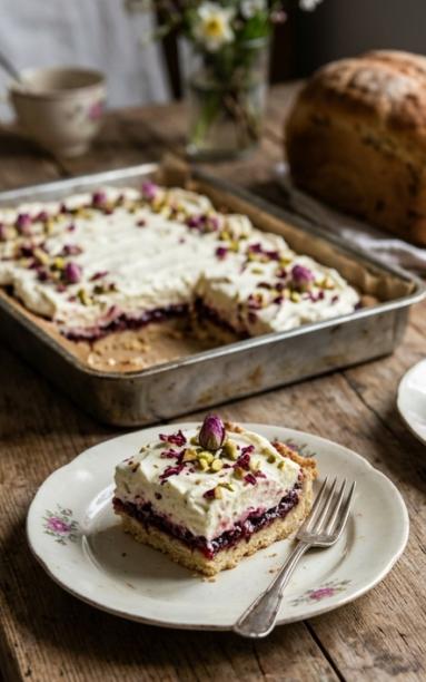 Mazurek różany z malinową nutą