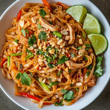 Pad Thai z indykiem i warzywami 