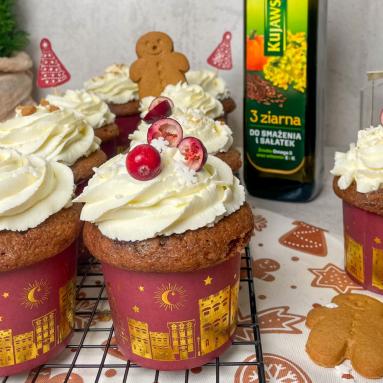 Piernikowe babeczki z kremem