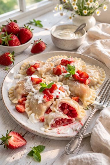 Pierogi z truskawkami 