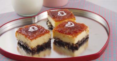 Sernik z białą czekoladą/White chocolate cheesecake squares