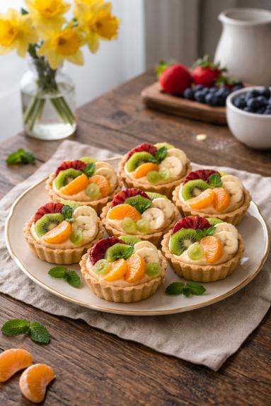 Tartaletki z  kremem i owocami