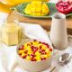 Budyń jaglany z mango, bananem i granatem Budyń jaglany z mango, bananem i granatem