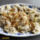 Pierogi z mięsem rosołowym i pieczarkami Pierogi z mięsem rosołowym i pieczarkami
