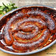 Biała kiełbasa pieczona z sosem sojowym