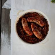 Biała zapiekana kiełbasa