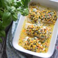 Halibut pod kolorową pierzynką