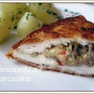 Kieszonki z kurczaka z pieczarkowym nadzieniem