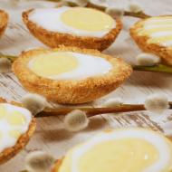 Kruche ciasteczka - jajka z cytrynowym kremem lemon curd