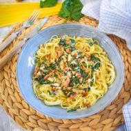 Makaron ze szpinakiem i mascarpone