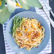 Pasta alla carbonara z kurkami