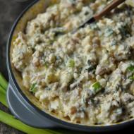 Pasta jajeczna z wędzonym kurczakiem